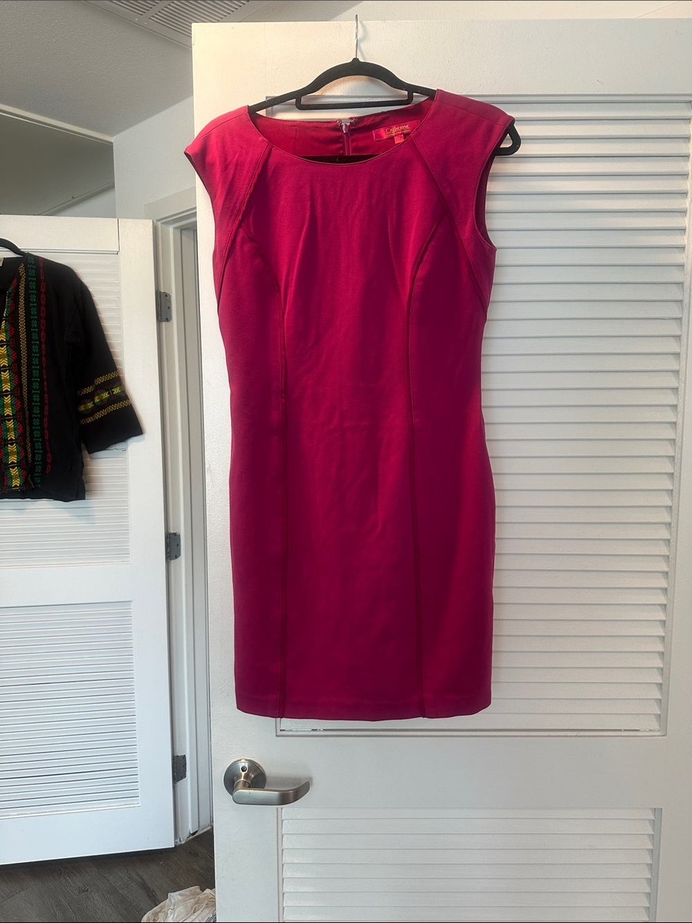 Catherine Malandrino Fuchsia Cap-Sleeve Sheath Dress
